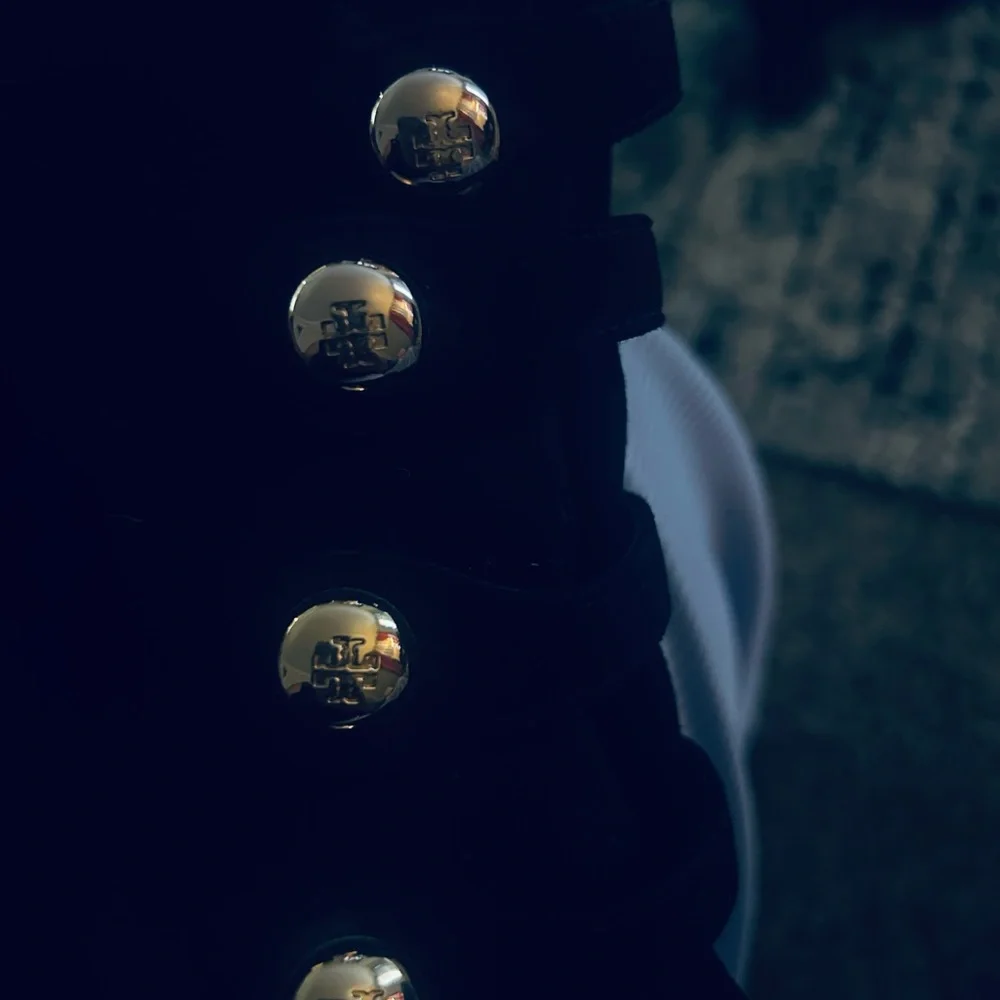 Tory Burch Black Booties with Gold Buckles - Picture 9 of 9